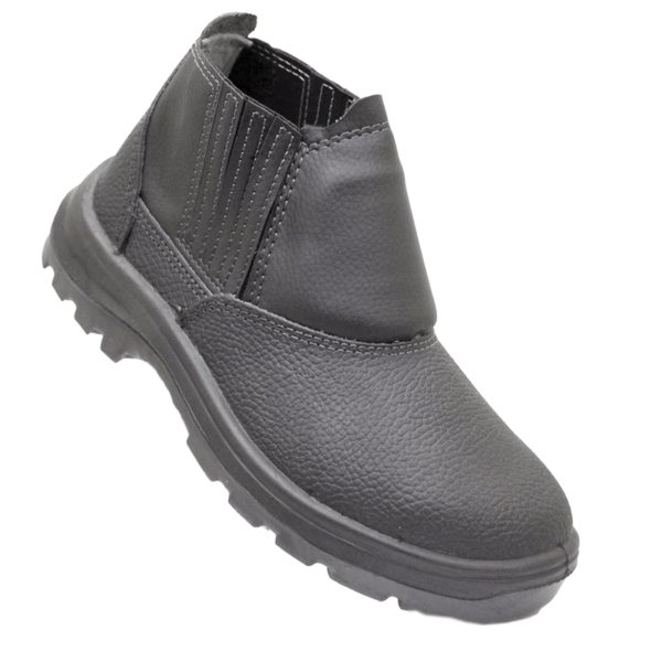 BOTA COURO C/ELASTICO PRETA VULCAFLEX Na44