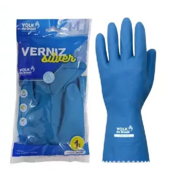 LUVA LATEX VOLK AZUL MEDIA MULTIUSO