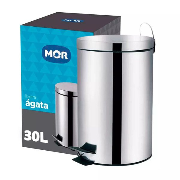 LIXEIRA PEDAL INOX MOR CAP 30 LTS