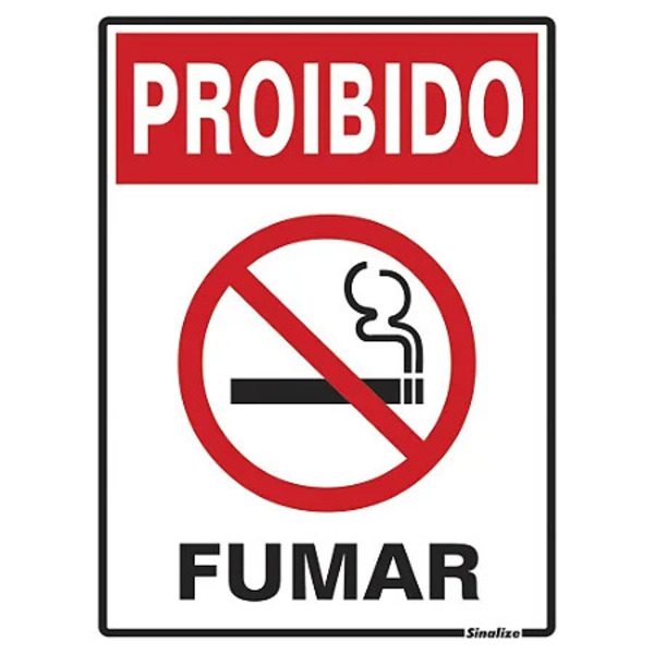 SINALIZADOR PROIBIDO FUMAR 15X20CM