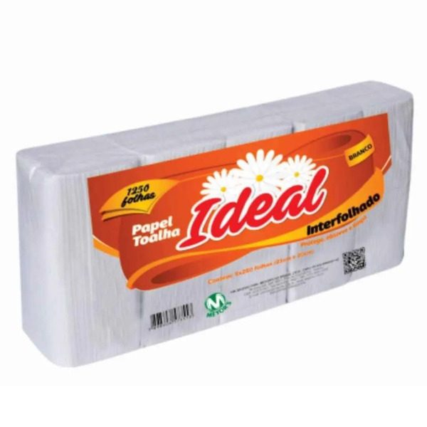 PAPEL TOALHA 2 DOBRAS IDEAL 100% 22X22,5 C/1250 FL