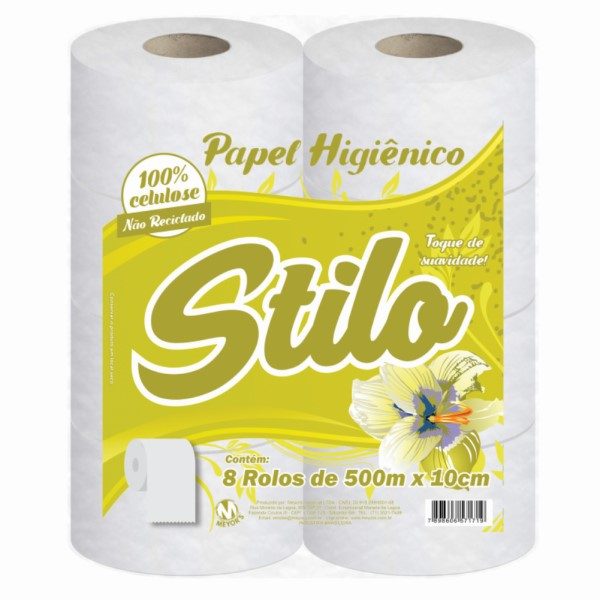 PAPEL HIGIENICO STILO ROLAO 100% 8X500