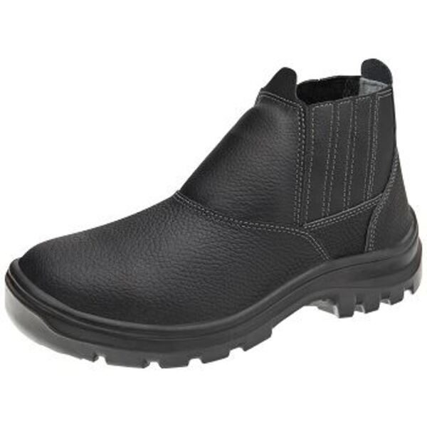 BOTA COURO C/ELASTICO PRETA VULCAFLEX Na38
