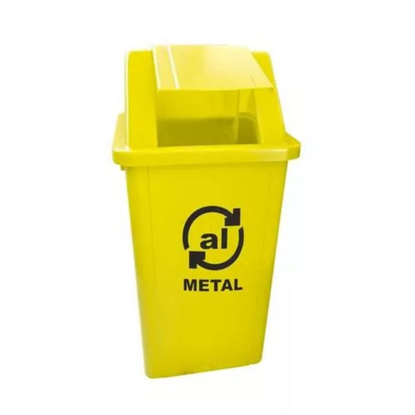 LIXEIRA QUADRADO 100L AMARELO C/ADESIVO BRALIMPIA