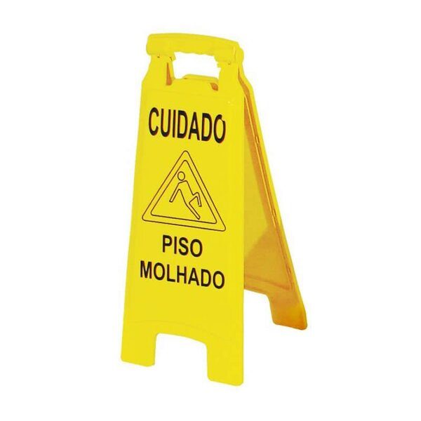 PLACA SINALIZADORA PISO MOLHADO BRALIMPIA