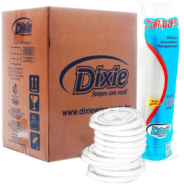 TAMPA PARA COPO DE 300 ML DIXIE TRANSPARENTE