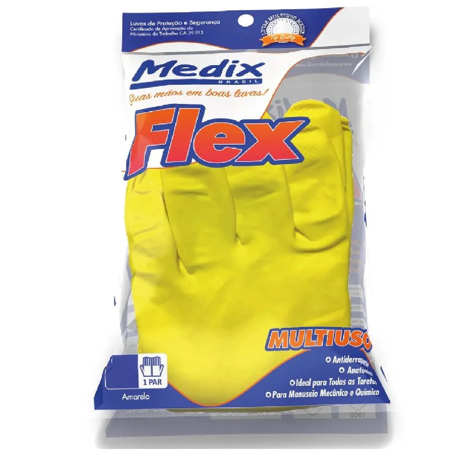 LUVA LATEX AMARELA MEDIX PROFISSIONAL G