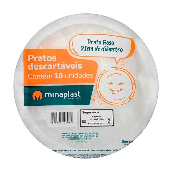 PRATO DESC. MINAPLAST C/10 21 CM