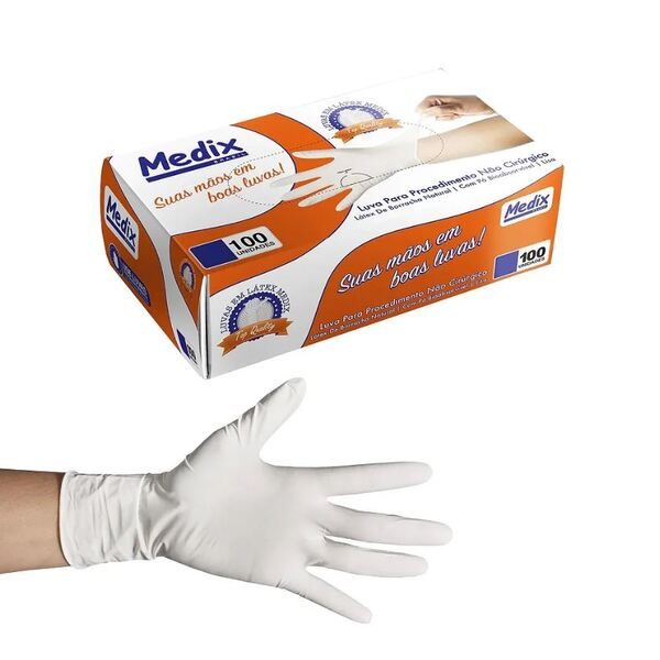 LUVA PROCEDIMENTO LATEX BRANCA TAM P C/100