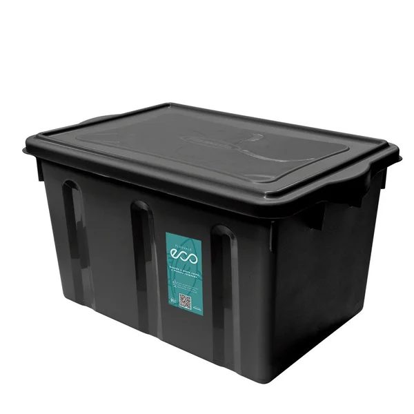 ORGANIZADOR CAIXA COM TAMPA 38 L PRETA PLASVALE
