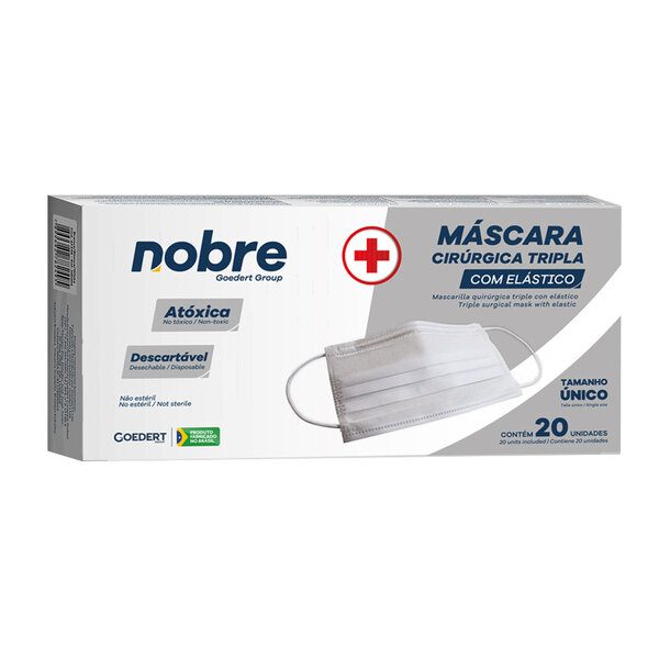 MASCARA CIRURGICA BRANCA COM 20 UND NOBRE
