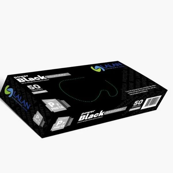 LUVA LATEX BLACK LALAN CAIXA C/50 M