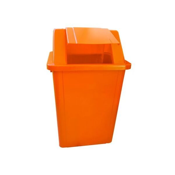 LIXEIRA QUADRADO 100L LARANJA S/ADESIVO BRALIMPIA