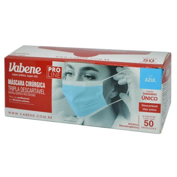 MASCARA CIRURGICA VABENE TNT C/50 CLIP AZUL
