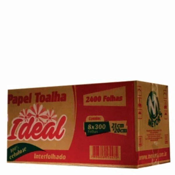 PAPEL TOALHA 2 DOBRAS IDEAL 2400 100% CELULOSE
