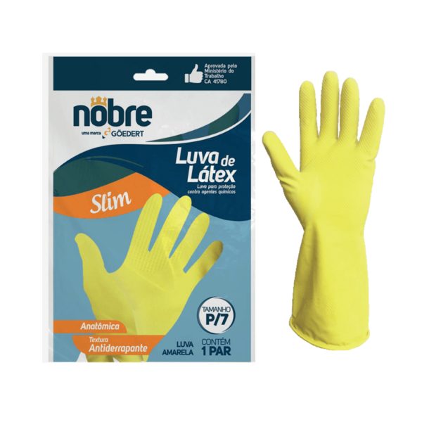 LUVA LATEX NOBRE AMARELA PEQUENA SILVER