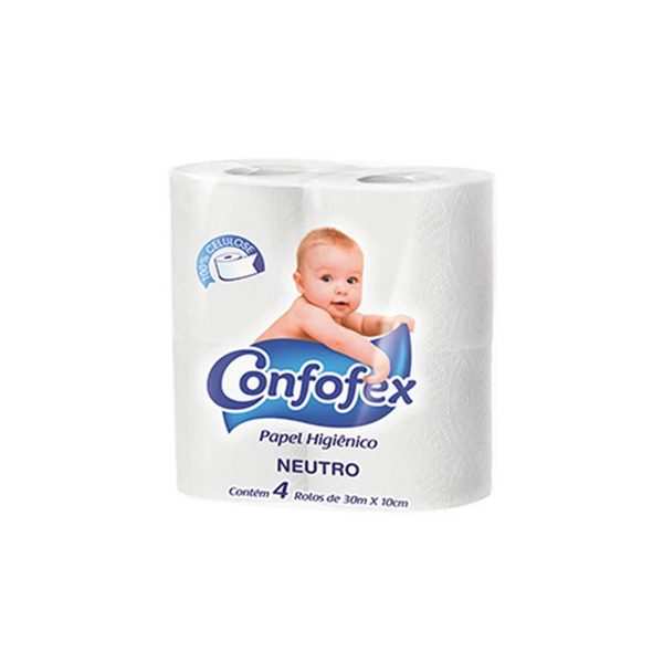 PAPEL HIGIENICO FOLHA SIMPLES CONFOFEX 4X30 NEUTRO