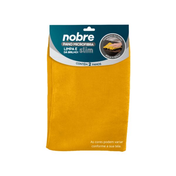 PANO DE MICROFIBRA 40X60 PCT COM 2 UND AMARELO SLIM