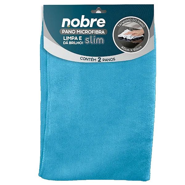 PANO DE MICROFIBRA 40X60 PCT COM 2 UND AZUL SLIM