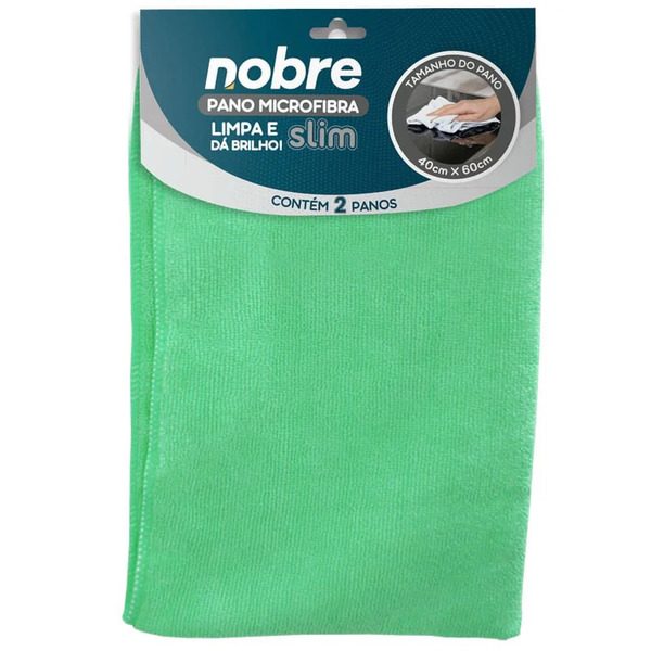 PANO DE MICROFIBRA 40X60 PCT COM 2 UND VERDE SLIM