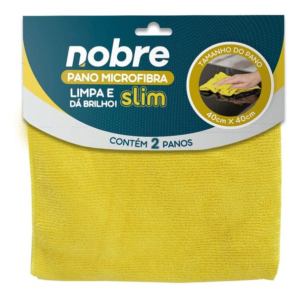 PANO DE MICROFIBRA 40X40 PCT COM 2 UND AMARELO SLIM