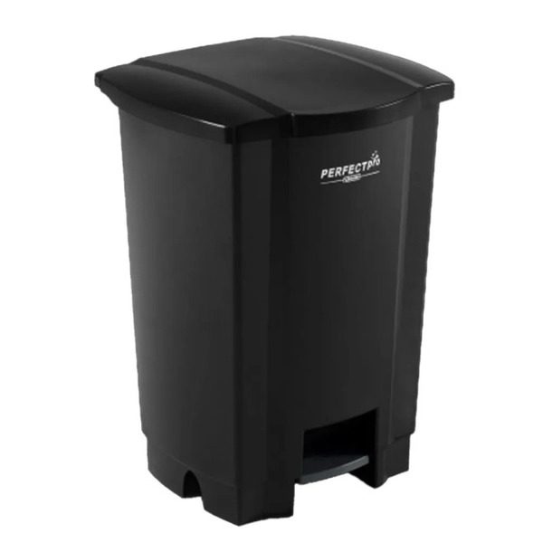 LIXEIRA PRETA C/ PEDAL 17 LTS PERFECT