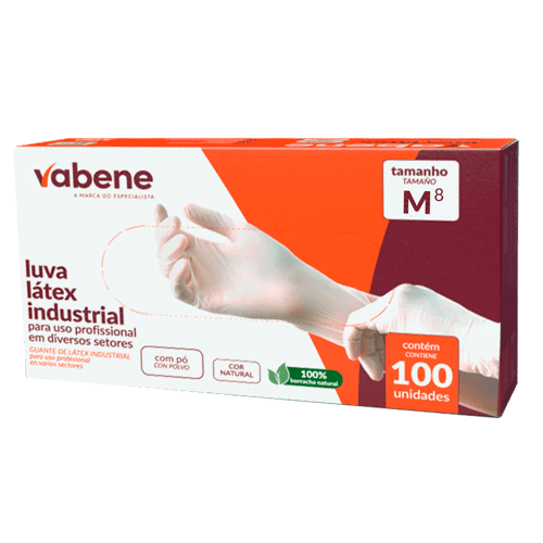 LUVA PROCEDIMENTO LATEX BRANCA VABENE M C/100