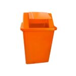 LIXEIRA QUADRADO 100L LARANJA S/ADESIVO BRALIMPIA