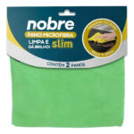 PANO DE MICROFIBRA 40X40 PCT COM 2 UND VERDE SLIM