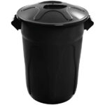 CESTO COM TAMPA PRETO 100 LTS