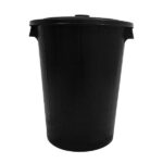 CESTO COM TAMPA PRETO 60 LTS